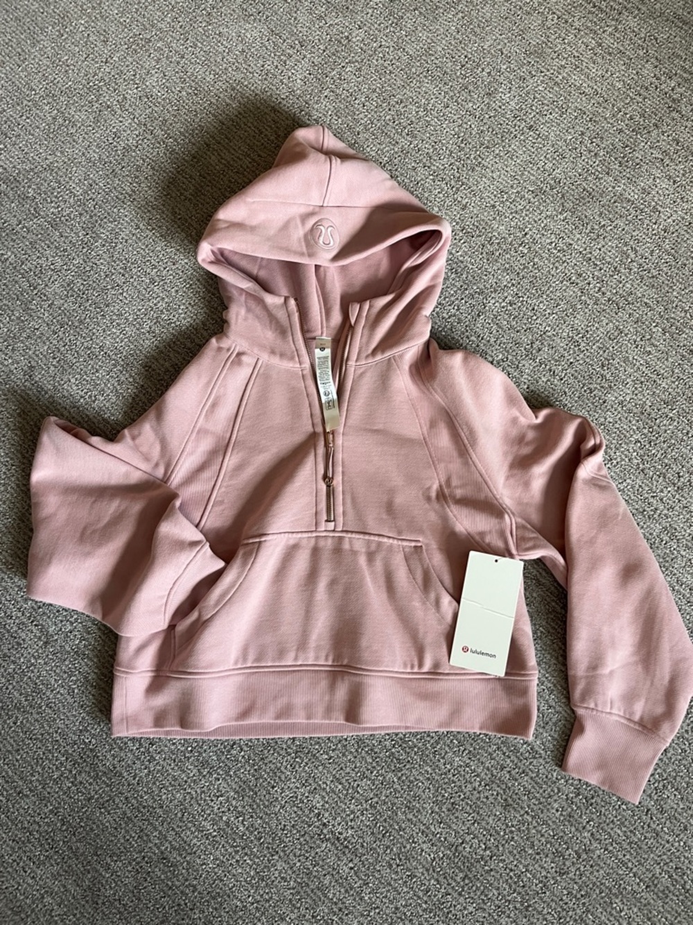 lululemon athletica Dusty Pink Cropped Half-Zip Hoodie